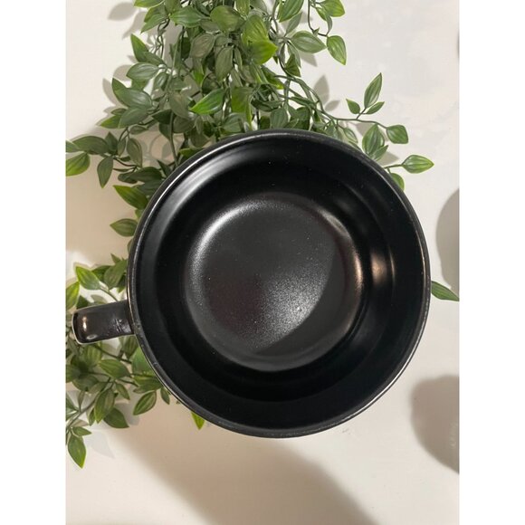 2008 Starbucks Mug Cup Soup Bowl 18 oz Large Black Dual Side Logo Opens - Picture 6 of 6